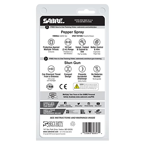 Sabre S5-F15-PKOC-AMZ Pepper Spray & 2-In-1 Stun Gun With Flashlight, Self Defense Kit thumb #11