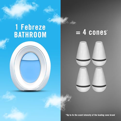 Febreze Bathroom Air Freshener, Odor-Fighting, Plug In Alternative, Air Fresheners for Home and Bathroom and Kitchen, Closet Air Fresheners, Linen & Sky Scent, 4 Count - Image 7