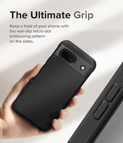 Image of Ringke Onyx for Google Pixel 8a Case [Feels Good in The Hand] Oil & Dirt Resistant, Enhanced Camera Lens Protection, Comfortable Grip, Non-Slip, Lightweight Cover - Black