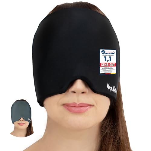 Hey Nature Migräne Maske, kühlende Schlafmaske - schnelle, natürliche Hilfe bei Migräne, Kopfschmerzen, Sinusitis, Ohrenschmerzen & geschwollenen...