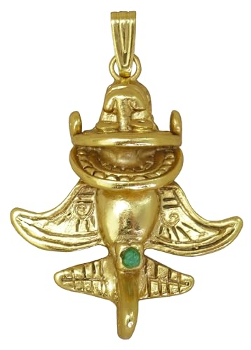 Image of Across The Puddle Colombian Emerald & Multi-Material Options | Quimbaya Flyer Pendant Necklace | Ancient Alien Golden Jets Collection