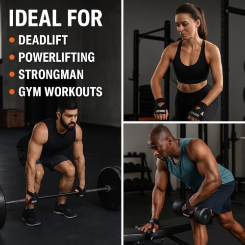 Image of Figure 8 Lifting Straps for gym | Powerlifting | Wrist Supporterand figure 8 lifting straps for Deadlifts | Padded Support - PAIR
