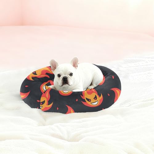 Lit pour chien et chaton de taille moyenne avec motif démon qui rit - Taille S