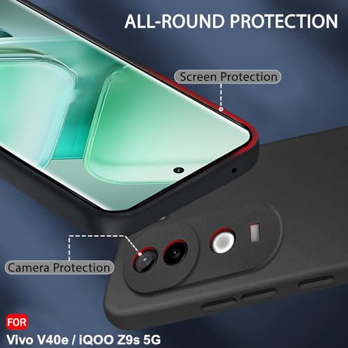 Image of TheGiftKart Sleek Back Cover Case for Vivo V40e / iQOO Z9s 5G | Slim Fit Protective Design | Ultra Matte Finish | Camera Protection Bump | Soft Silicon Cover for Vivo V40e / iQOO Z9s (Silicone, Black)