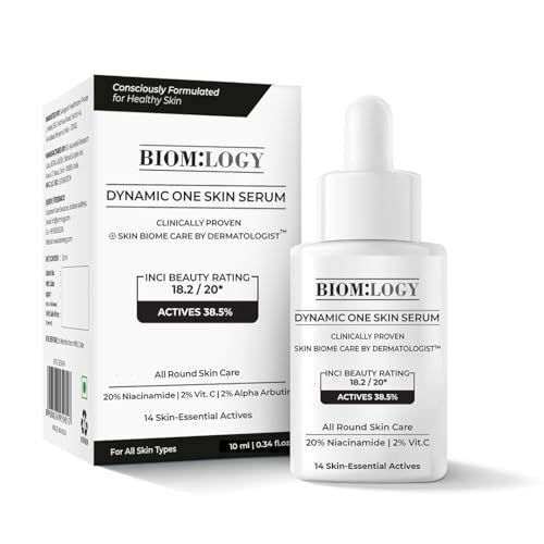 Image of Biomlogy 14 Skin Essentials Multi Active Face Serum 38.5% Actives with 20% Niacinamide, 2% Vitamin C, 2% Ceramide | Helps Improve Overall Skin Clarity & Smoothness in 4 Weeks | Fades Dark Spots|10ML