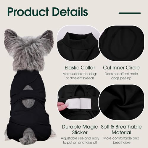 Image of Kuoser Dog Surgical Suit for Rear Legs, Female Spay Recovery Suit for Dogs After Surgery, Doggie Rear Leg Sleeve to Stop Licking, Puppy Onesie for Abdomen Wounds Skin Disease,Substitute E-Collar