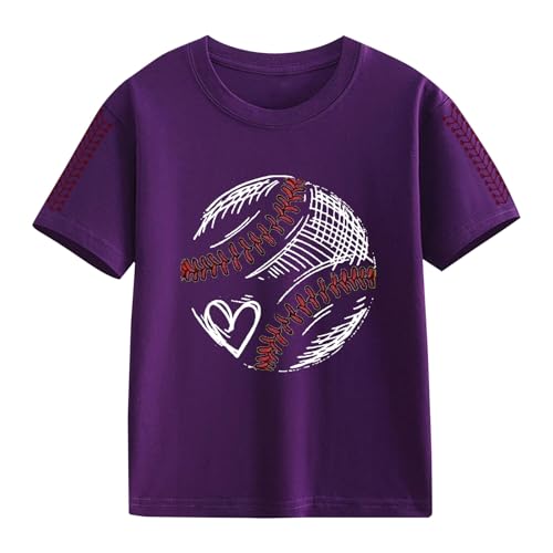 Kids Girls Boys Short Sleeve Tops Baseball Graphic Crew Neck Teen Summer Tee Preppy T-Shirts Casual Loose