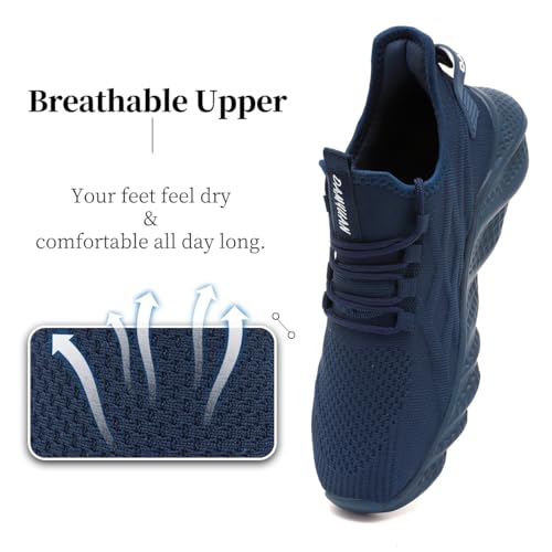 Men's Walking Running Shoes Sneakers Athletic Non Slip On Sports Tennis Fitness Shoes Casual Workout Lightweight Breathable Trainers Gym Fashion Mesh Soft Shoe4