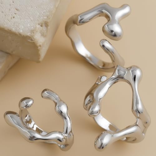 Image of Shining Diva Fashion Combo Set Gold and Silver Plated Rings for Women and Girls Stylish