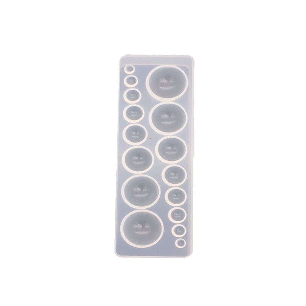 Epoxy Mould DIY Multi Round Shape Time Gem Silicone Mould Mirror Polishing Model Board for Home DIY Art Craft (White)