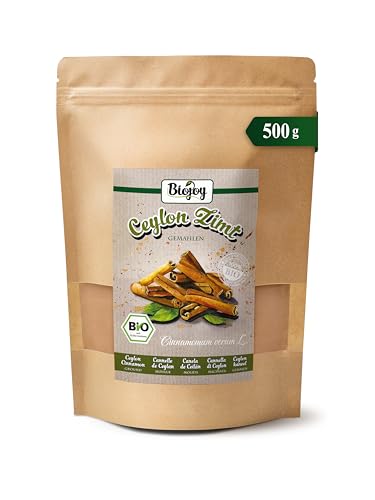 Biojoy Canela de Ceylan en Polvo Ecológica (500 g), Ceilán Canela molida (Cinnamomum verum L.)