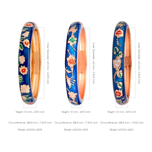 Image of UJOY Womens Multi-colors Cloisonne Bracelet Gold Plated Flower Hollowed Enameled Hinged Cuff Bangles Jewelry Gift 88A10