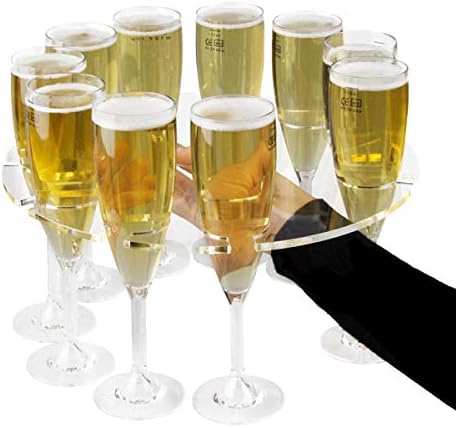 bar@drinkstuff Champagne Flute Serving Tray - Case of 24 - Champagne Glasses Tray, Champagne Tray