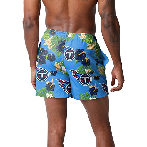 Image of FOCO NFL Mens NFL Team Logo Floral Hawaiian Swim Suit Trunks