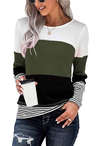Image of CNFUFEN Short /Long Sleeve T Shirts for Women Fashion Casual Summer Lightweight Solid Trendy Tops