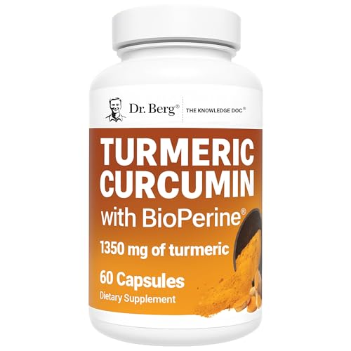 Dr. Berg Turmeric Curcumin Dietary Supplement Capsules, 60 Count