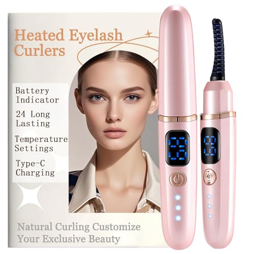 Heated Eyelash Curlers with Battery Indicator, Electric Eyelash Curler 3 ...
