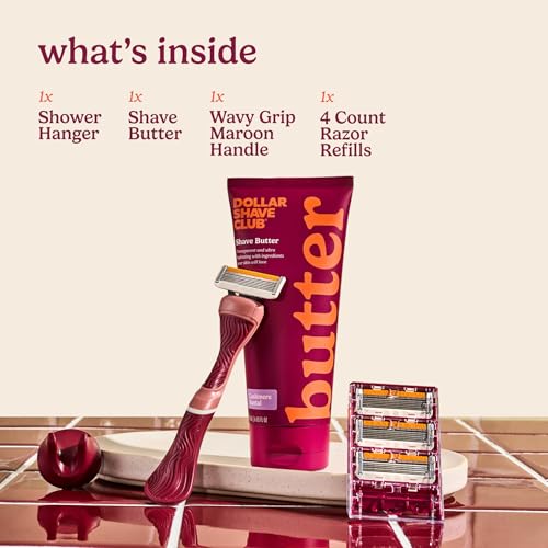 Image of Dollar Shave Club For Women | Member Exclusive (Maroon) | Premium Shave Kit