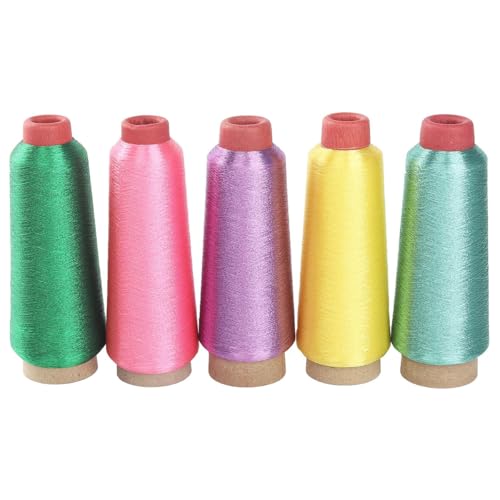 Fil de polyester métallisé haut de gamme rouge brillant pour crochet et pulls