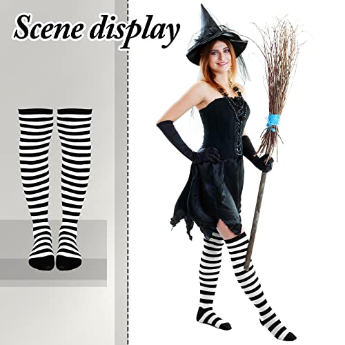 Image of Geyoga Arm Warmers Leg Warmers Striped Thigh High Socks Fingerless Gloves Stockings Christmas Halloween