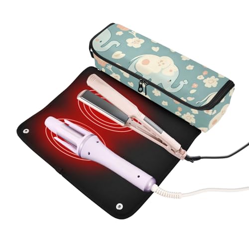 Bolsa de viaje para plancha de pelo con tapete resistente al calor miniatura 2