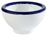 APS 84490 Schale ENAMEL LOOK, Ø 5,5 cm, Höhe 4 cm, Melamin, weiß mit blauem Rand