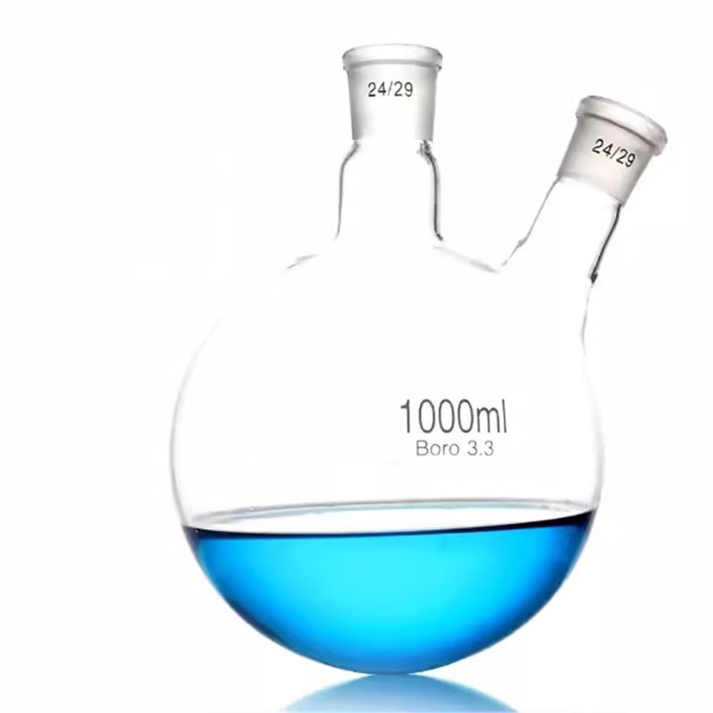Verrerie et matériel de laboratoire Ballon à fond incliné à deux cols résistant aux hautes températures 50/100/250/500/1000/2000/3000 ml 24/19(500ml Mouth 24)
