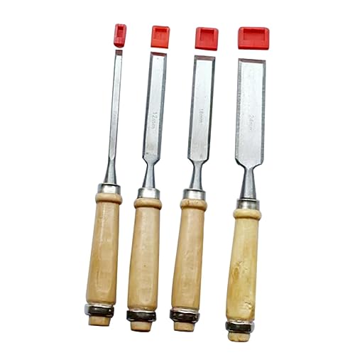 HOMOCONO 4pcs Wood Carving Chisel Set 6-24mm Woodworking Diy Carving Tools Set Comfortable Wood Handles for Carpenters Artists