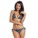 Produktbild AIMILUX Bikini zum Schnüren,Abstrakter geometrischer Nahtloser Muster Grafikvektor,Frauen Badeanzug Low Rise Skinny(L)