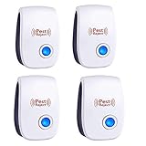 TanBao Repelente Ultrasonico, [4-Pack] Electrónico Repelente Cucarachas para Interiores, Repelente Mosquitos Insectos Ultrasonico Anti Moscas, Arañas, Ratones (Blanco)