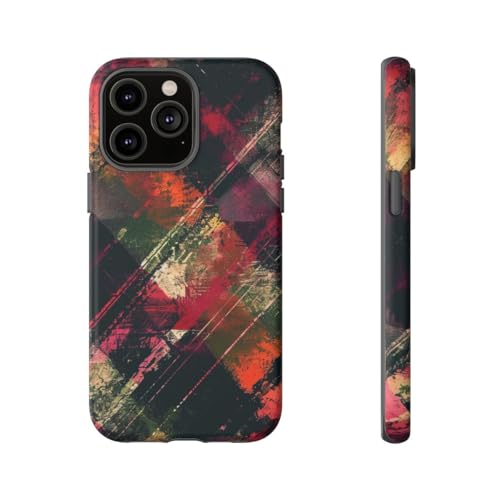 Coque iPhone 14 Pro Max bordeaux rigide motif grunge abstrait amovible mate