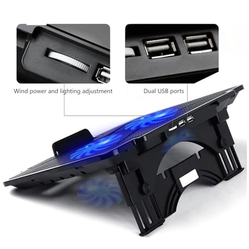 Base para Laptop con Ventilador LED y 2 Puertos USB miniatura 4