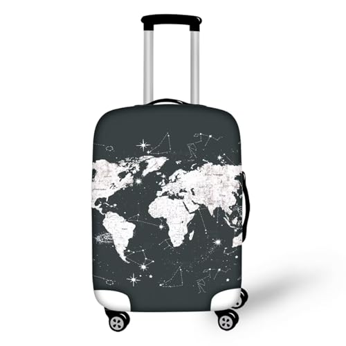 World Map Travel Luggage Cover Polyester Suitcase Protector Washable Baggage Covers, S (Fit 18-21 Inch Suitcase)