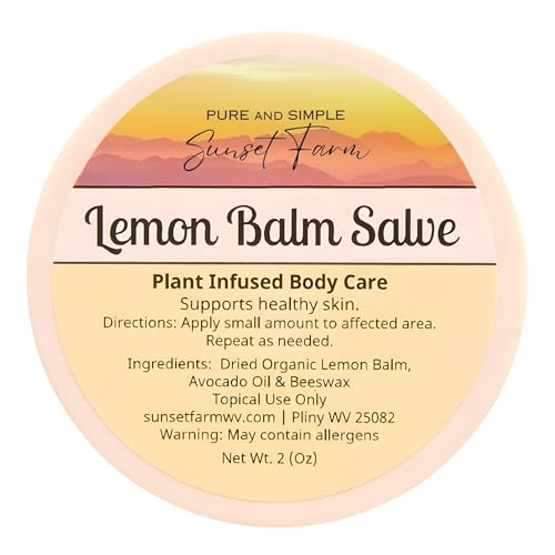 Lemon Balm Salve for Nourished Skin | Organic Non-GMO Small-Batch Herbal Balm | Family Made in WV | 2 oz Jar