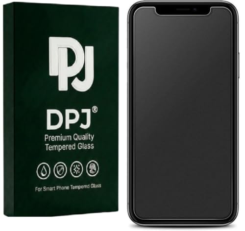 Image of DPJ Matte Anti-Glare Tempered Glass for iPhone 12 and iPhone 12 Pro (6.1 Inch) With Installation Kit | Military-Grade Screen Protector | Edge to Edge Coverage | Black [Matte] [Pack of 1]