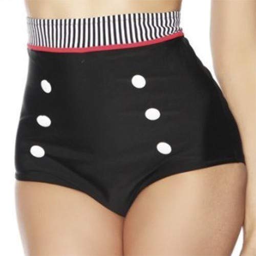 Biquíni Retrô Pin Up Preto Cintura Alta Vintage Com Bolinhas (GG)
