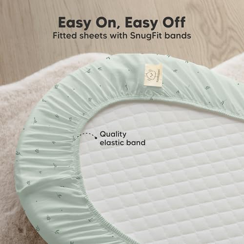 Image of 2-Pack Organic Bassinet Sheets for Girls, Boys - 100% Cotton Bassinet Mattress Sheets Compatible with Halo Bassinest Swivel Sleeper, Graco, Baby Delight, Chicco,Unisex Fitted Bassinet Sheets(Bunnies)
