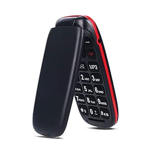 Ukuu GSM mobiele telefoon voor senioren, mobiele telefoon voor oudere mensen met grote toetsen, display 1,8 inch (3,6 cm), ondersteuning dubbele sim, snelle oproep 800 mAh, lange stand-by batterij, zwart