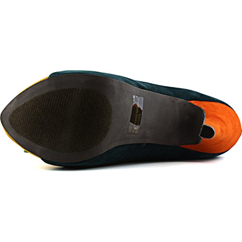 Qupid Women's High Heel Pump Heeled Stilettos Platform Closed Pointed-Toe Wedding Shoes Mid Heels Bridal Bridesmaid Ceremony Evening Prom Party Round Toe Stiletto Penelope-44X Mustard 7 #TOP6