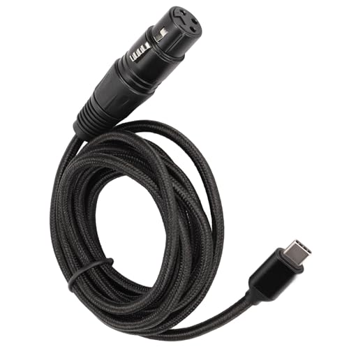 USB C to XLR Microphone Audio Cable,6.6FT USB C to XLR Female Microphone Cable for Audio Recording, Dynamic Microphone, Compatible for iPhone 15/15 Plus/15 Pro/15 Pro Max, MacBook, plug and play
