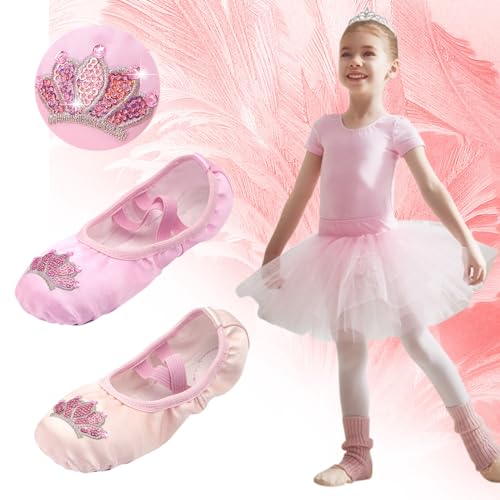 Ballet Shoes for Girls Dance Practic𝐞 Slippers for Girls No-Tie Sole Yoga Shoes Toddler Ballet Ballerina Shoes Toddler3