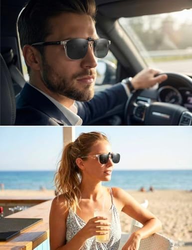 Image of Polarized Clip On Sunglasses Over Prescription Glasses Men Women Rimless Flip Up