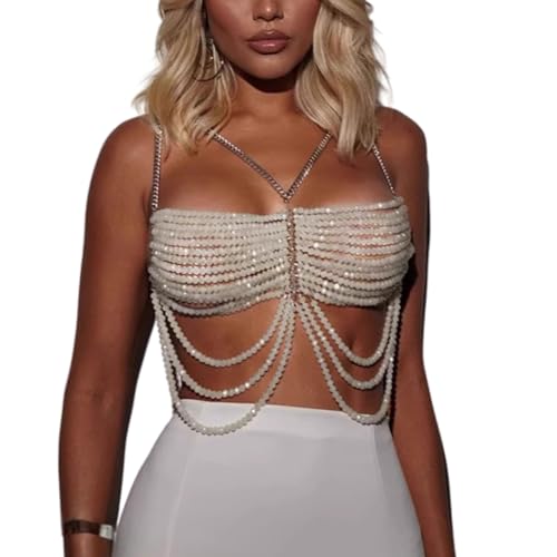 Collier de poitrine perles pour rayonner en festival et boîte de nuit