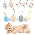 vsshe Catnip Mouse Toys, 9 Pack Catnip Toys for Cats, Mini Pet Chew Small Plush Mouse Cat Toy, Catnip Teeth Cleaning Toys for Kick Bite, Play and Indoor Interactive (Mixed Color)