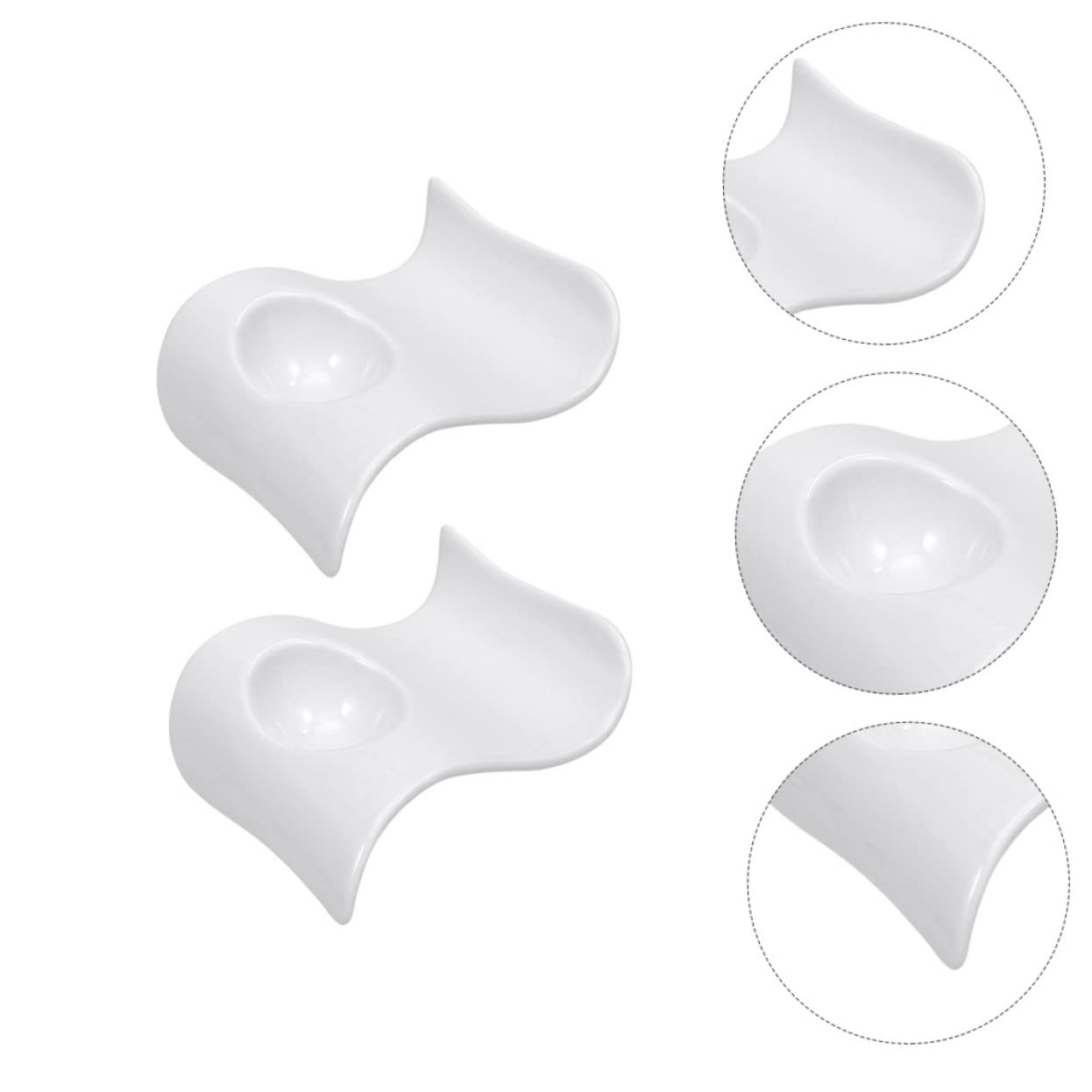 SHOWERORO Lot De 6 Coquetiers Ondulés en Céramique Blanche, Porte-œufs Légers Et Robustes, Adaptés pour Petit-déjeuner Et Service à Table, Contenant D'œufs Pratique Et Réutilisable