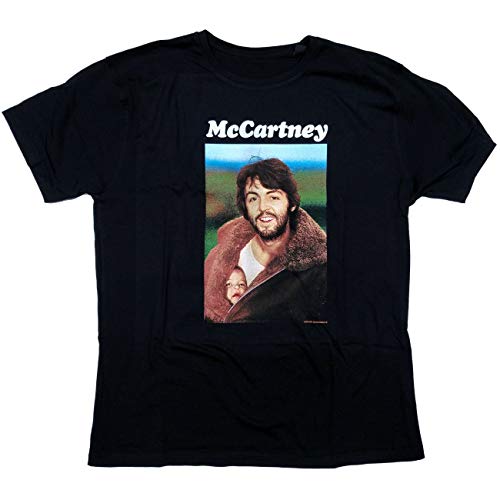 owow Paul McCartney Men’s Wings Logo Slim Fit T-Shirt Black - Les Beatles, Paul McCartney, John Lennon, RIngo Starr, George Harrison owow Paul McCartney Men's Wings Logo Slim Fit T-Shirt Black