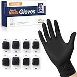 Nitrile Disposable Gloves 5mil, Latex Free, Powder Free, Sanitary, 40 Pairs Individually Wrapped (80 Gloves), Protective Gloves for Food Prep, Clean, Industrial, Salon, Household, Travel, Medium
