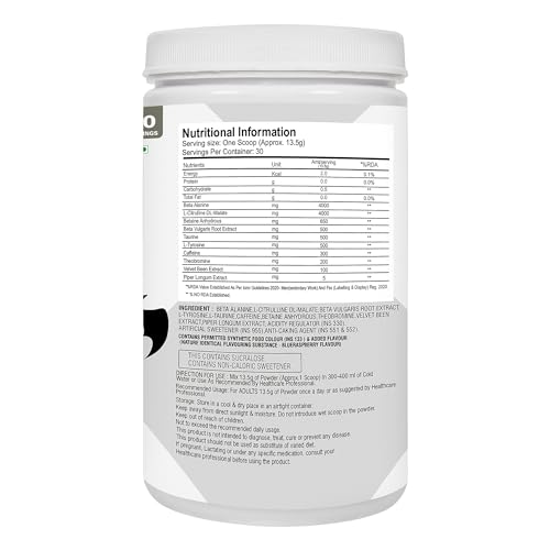 Image of True Nutrition - Alpha Pre-Workout (400g, 30 Servings) | Blueraspberry | Beta Alanine | Caffeine | L-Citrulline | Beet Root Extract | Velvet Bean Extract | Insane Pump | Extreme Energy | Enhanced Focus