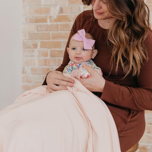 Image of Copper Pearl Jumbo 3-Layer Baby Blanket: Soft Baby Quilts for Boys and Girls | Breathable, Cozy, Toddler Blanket | Baby Quilt for Newborns | 46x46 Premium Polyester /Rayon | Blush