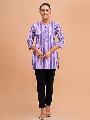 Image of feranoid Women Cotton Printed Short Kurti | Short Kurti for Women | Printed Cotton Kurti